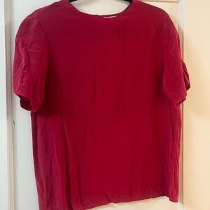 Red 100% Silk Blouse